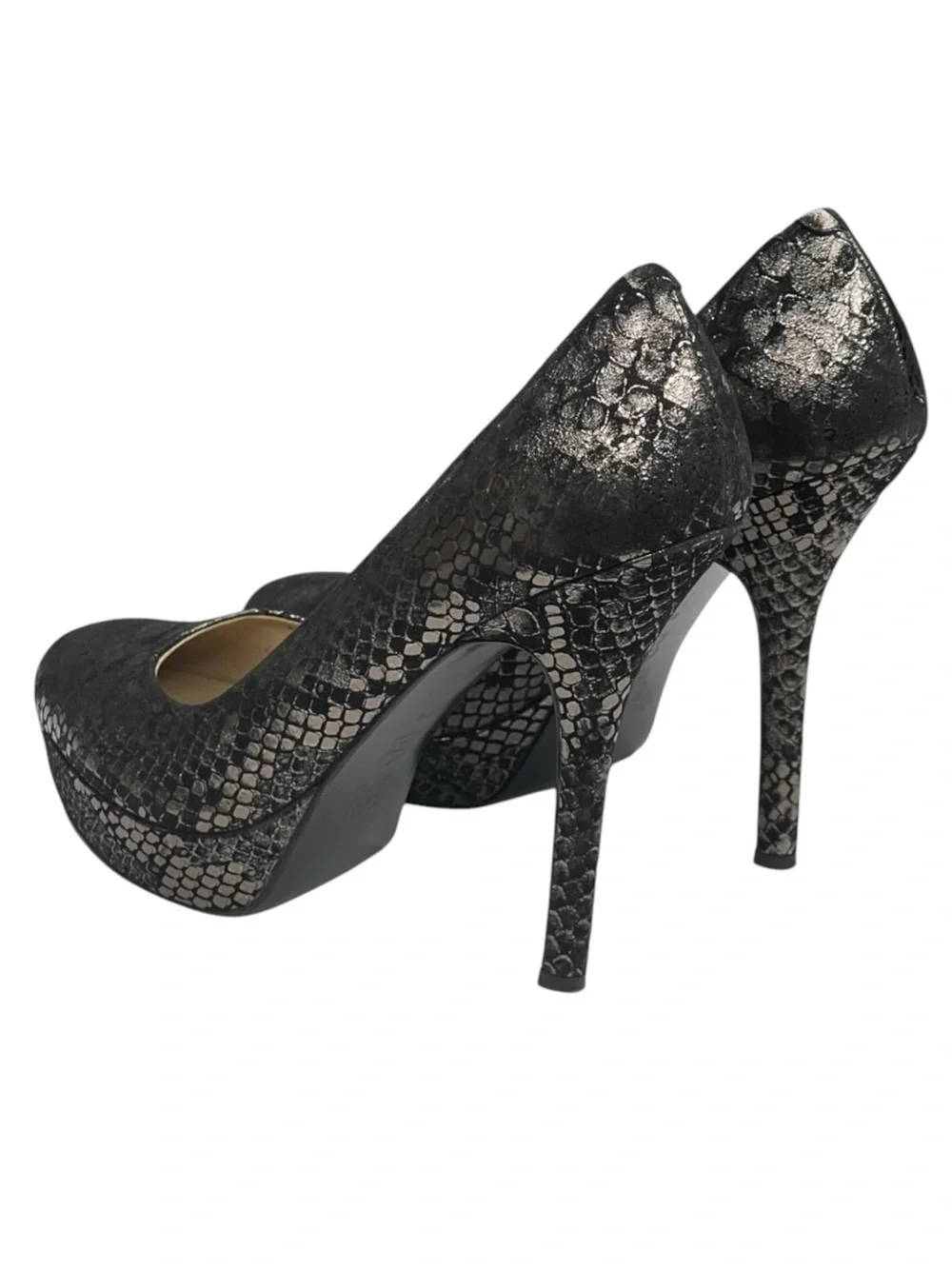 Joan & David ☀︎︎ Metallic Animal Print Platform Pumps Heels ☀︎︎ Black ☀︎︎ 8.5M